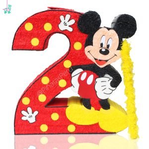 Mickey Mouse piñata con número 2