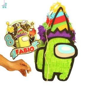 Among us piñata + Cake topper personalizado