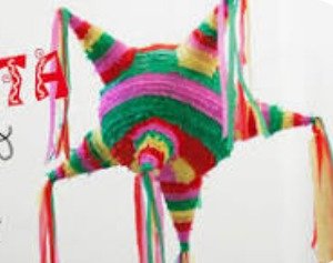 Piñata mexicana 6 picos para boda, colores blancos y verdes