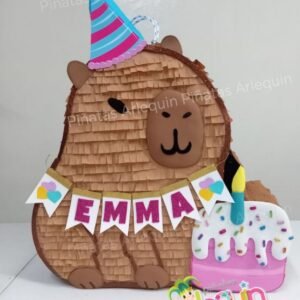 Pago link - Piñata capibara con torta y número 7 - 80cm